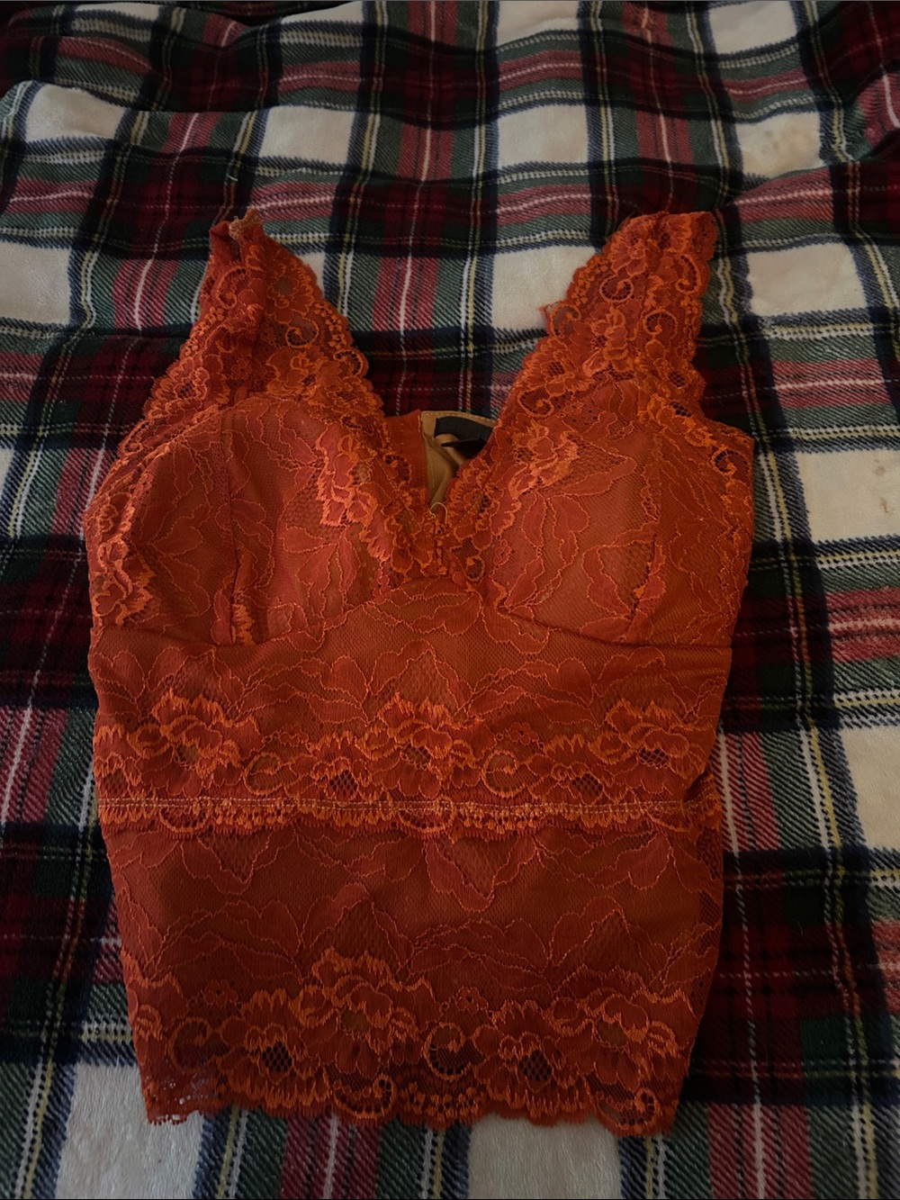 Revamped Orange Lace Bralette Tank